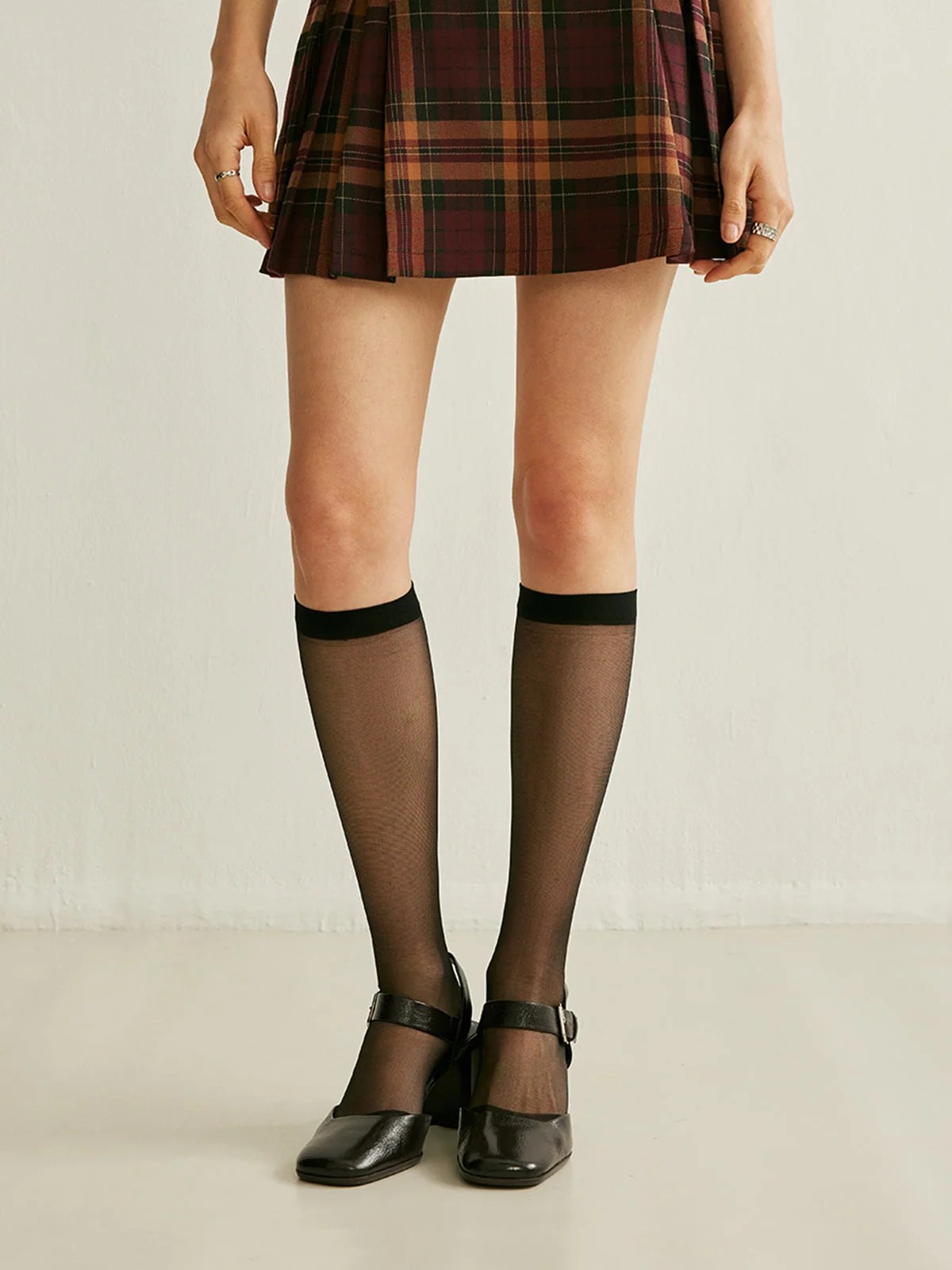 Black Fishnet Knee Highs