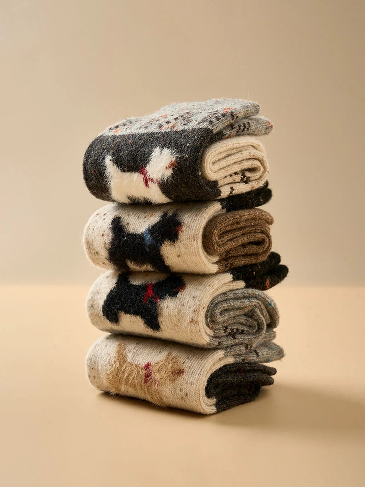 1pr Puppy Pattern Wool Socks