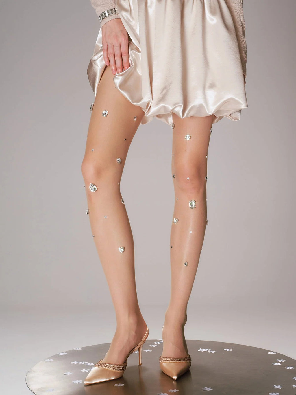 Rhinestone Sheer Tights