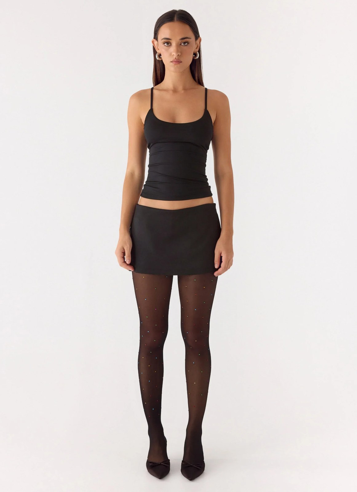 Icyln Diamonte 12 Denier Stockings - Black Multi Sparkle - IRIS PETAL