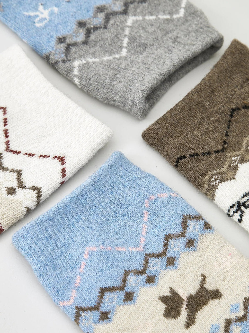 1pr Wool-Blend Puppy-Pattern Socks