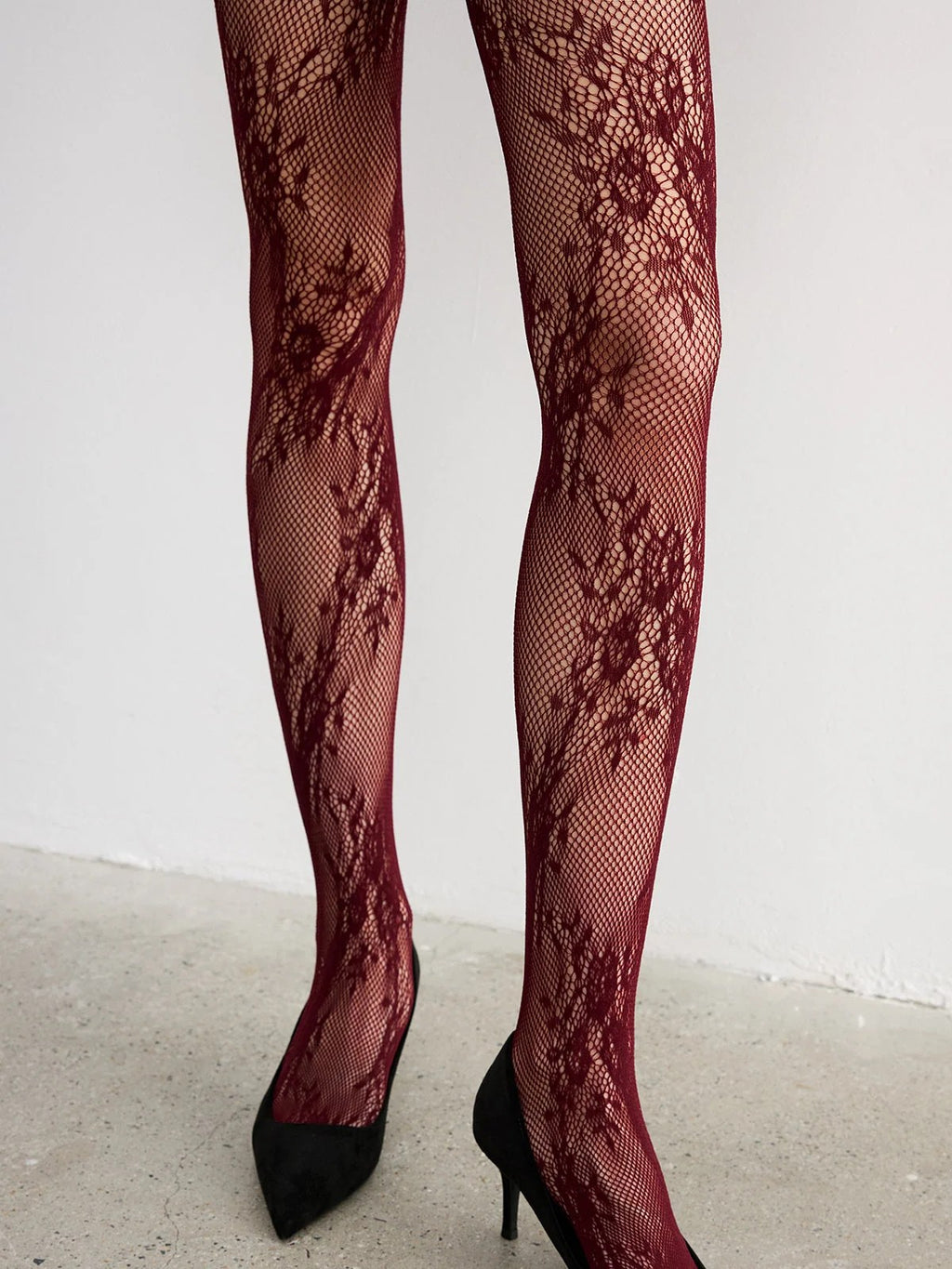 Floral Lace Fishnet Tights